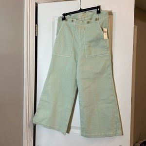 NWT Light green cropped, wide legged jeans - Anthropologie (Pilcro)
